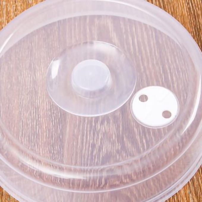 Couvercle de protection pour assiette à micro-ondes en polypropylène de qualité alimentaire, couvercle transparent réutilisable avec poignée pour Large