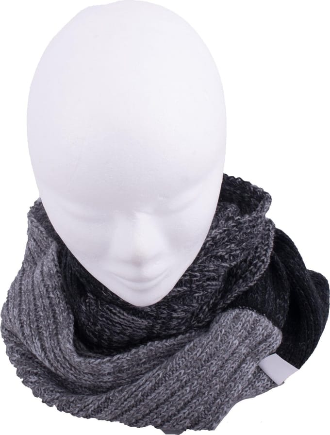 Ronde Kinder Sjaal | Loop Sjaal, Zwart - Grijs, 50 x 28 cm.
