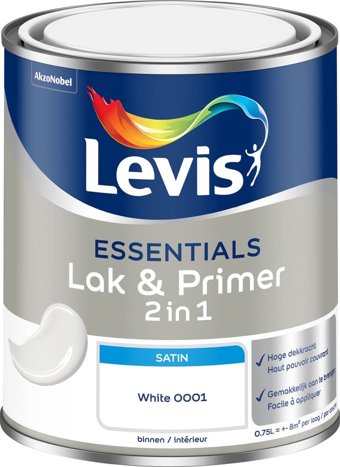 Levis - Essentials Lak & Primer - Wit - 0,75 L