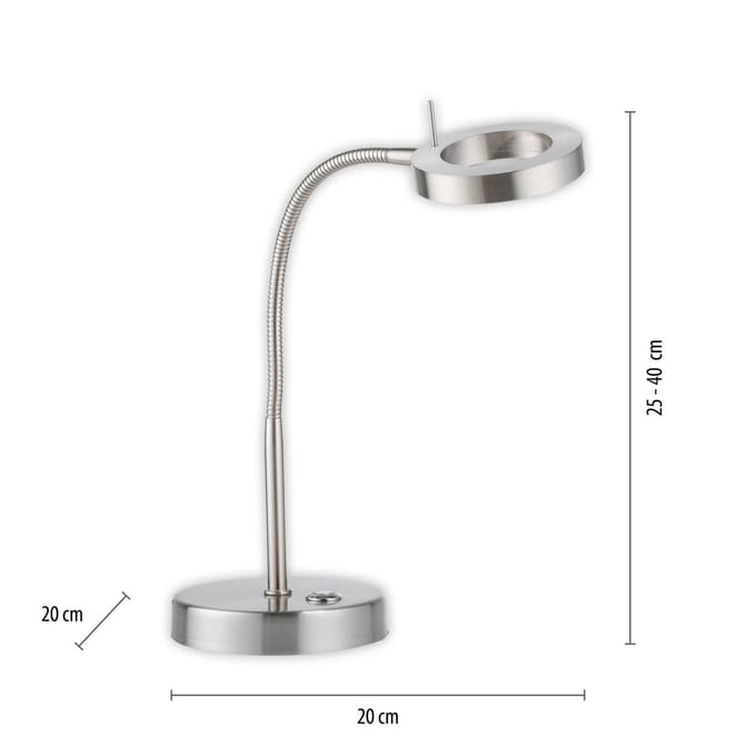 Paul Neuhaus LED tafellamp Hensko met flexibele arm touchdimmer