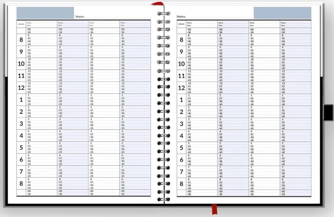 Ongecodeerde Agenda met 4 Kolommen voor Afsprakenbeheer
