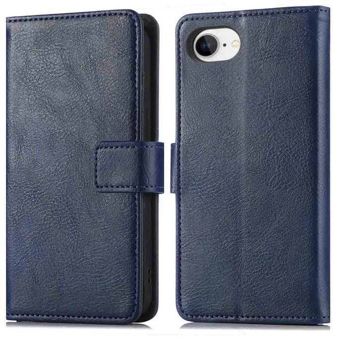 imoshion Hoesje - Geschikt voor Apple iPhone 17e / 16e - Luxe Bookcase - Donkerblauw