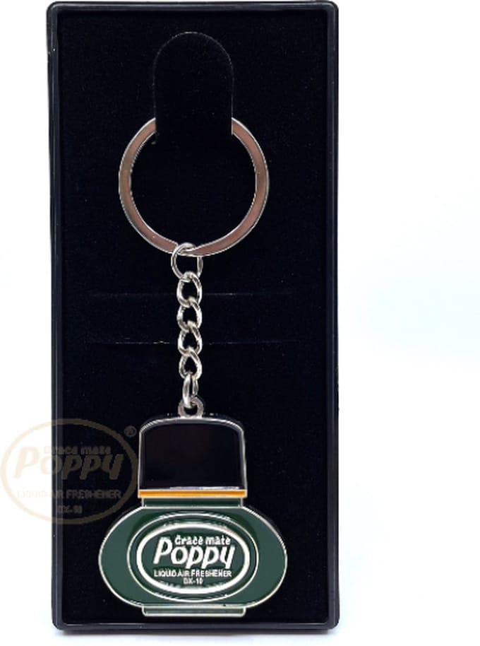 RVS sleutelhanger Poppy Grace Mate Pine Verpakt in een geschenkdoos