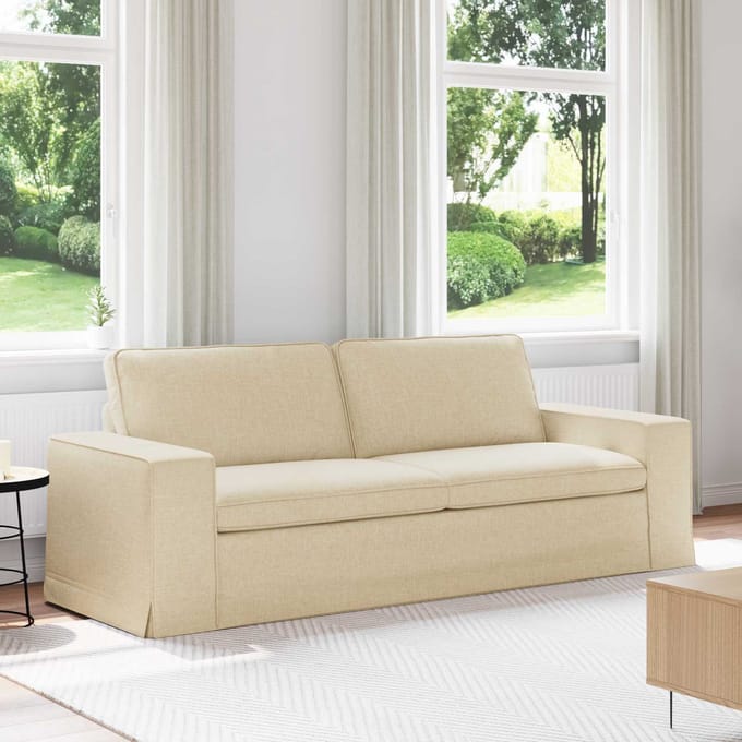 vidaXL - Bank - Crème - 222 - x - 80 - x - 82 - cm - Stof