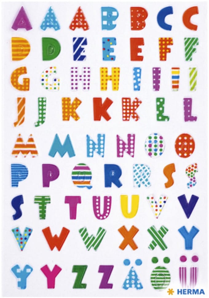 Etiket herma 6291 kleurrijke letters stone | 10 stuks
