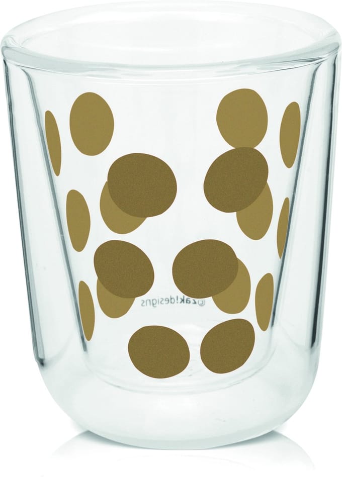Zak!Designs Dotdot Espressobeker - Dubbelwandig - 7,5 cl - Goud
