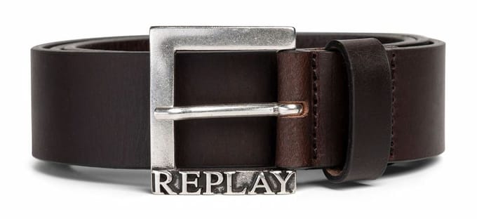 REPLAY Leren Riem Leather Belt W105 Puce Bruine