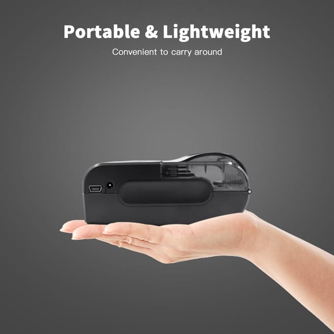 Draagbare BT 80mm Thermische Bonprinter Persoonlijke Mini Factuur POS Mobiele Printer met Oplaadbare zwart
