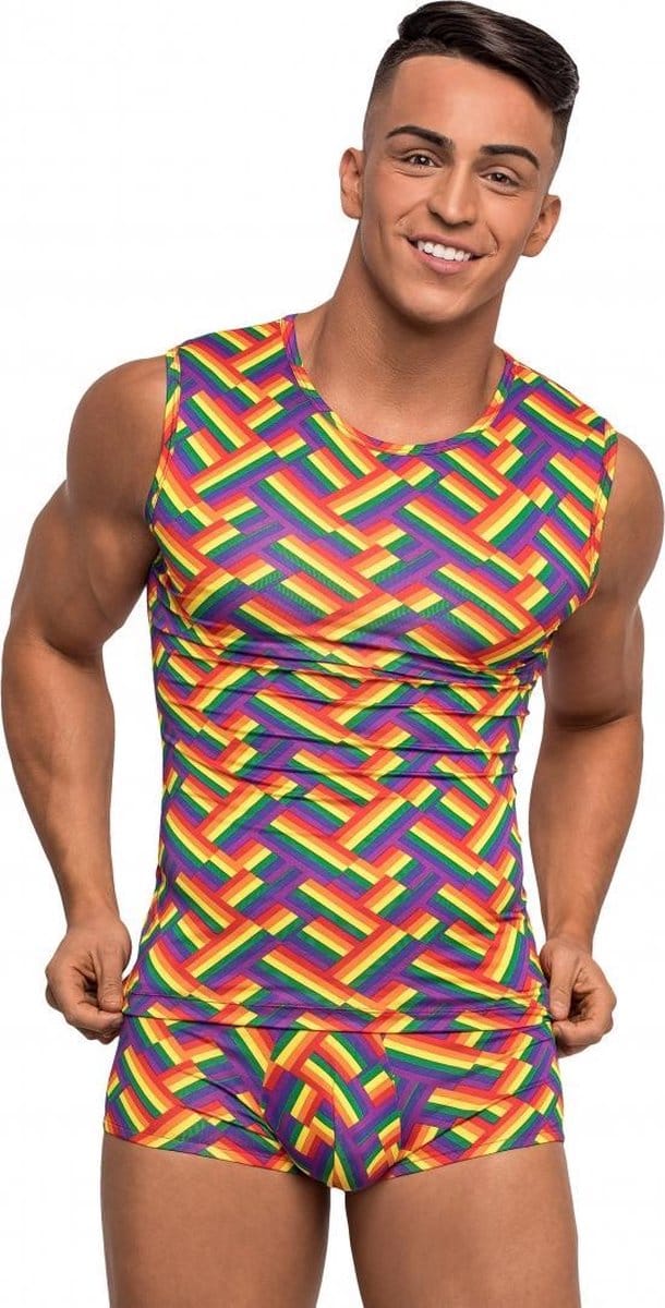 Male Power Fitness Tank - S multicolor M