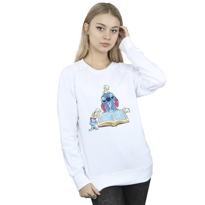 Disney Dames/Dames Lilo & Stitch Boek Lezen Sweatshirt (Wit)