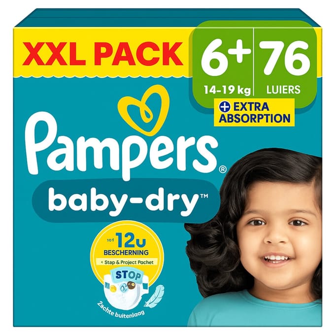 Pampers - Baby Dry - Maat 6+ - Mega Pack - 76 luiers - 14/19KG