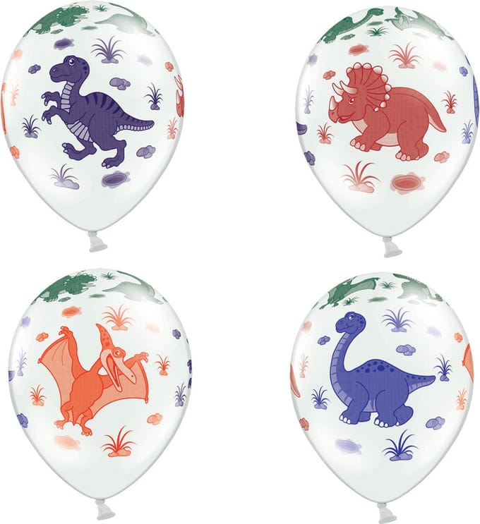 Partydeco - Ballon dino (6 stuks)