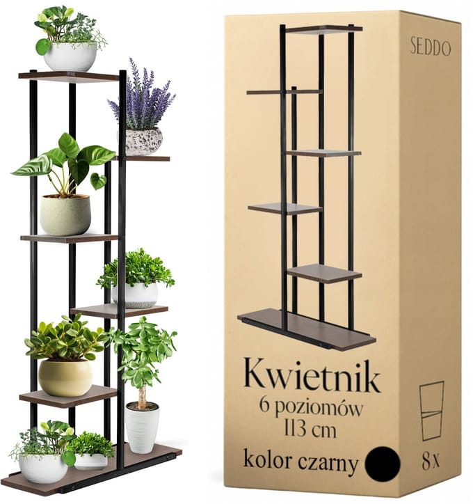 SEDDŌ - Plantenrek Loft - Metaal - 113cm - Zwart