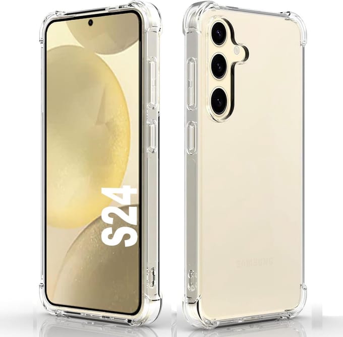 Shockproof Flexibele achterkant Silicone hoesje transparant Geschikt voor: Samsung Galaxy S24