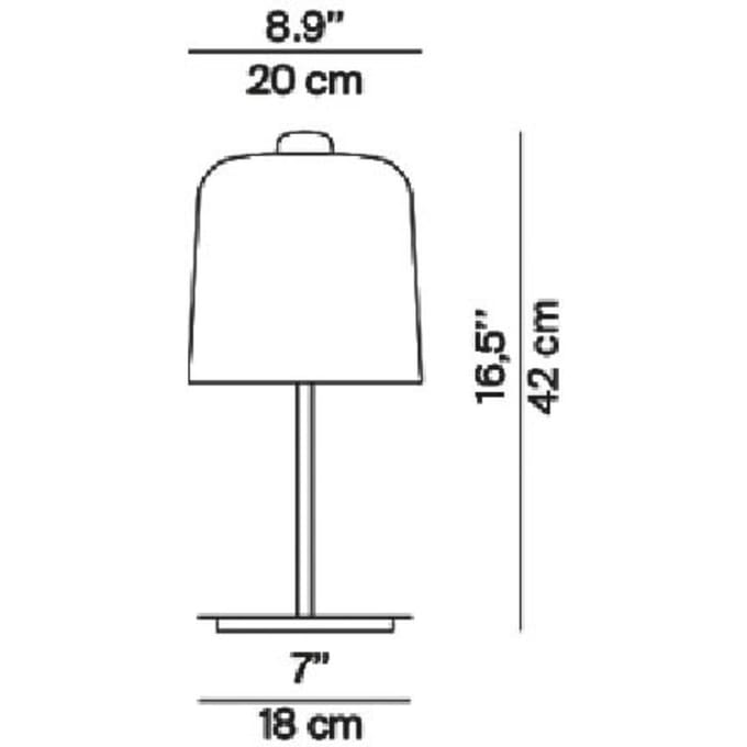 Luceplan Zile tafellamp mat wit, hoogte 42 cm
