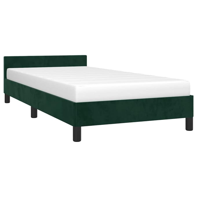 vidaXL - Bedframe - zonder - matras - 80x200 - cm - fluweel - donkergroen