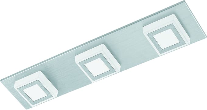 EGLO Masiano - Plafondlamp - 3 Lichts - LED - Aluminium-Geborsteld - Gesatineerd