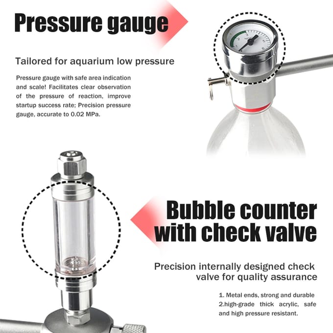 Aquarium DIY CO2-generatorsysteemkit CO2-generatorsysteem met magneetventiel Bubble Counter & AU Plug gray