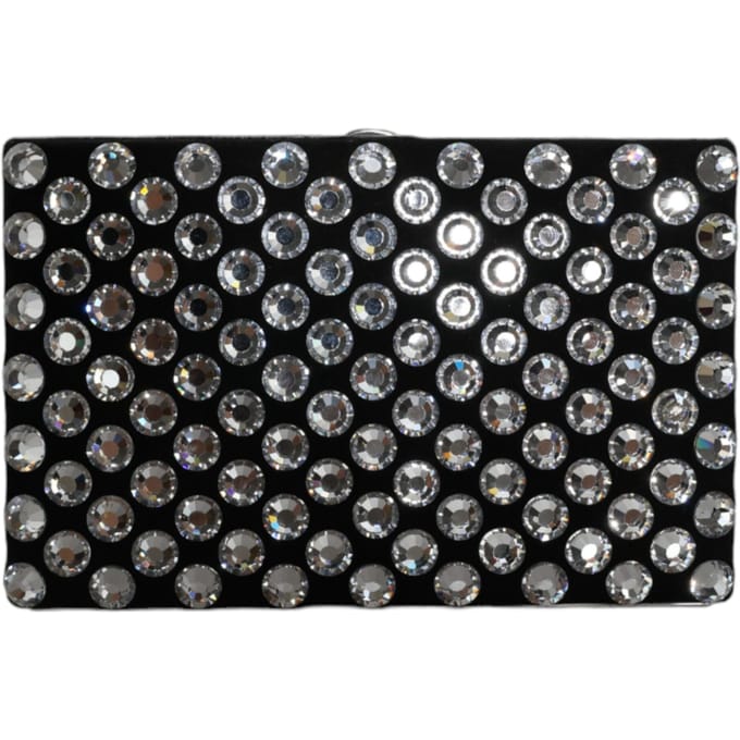 Zwarte Fluweel Kristallen Clutch Avondfeest Handtas