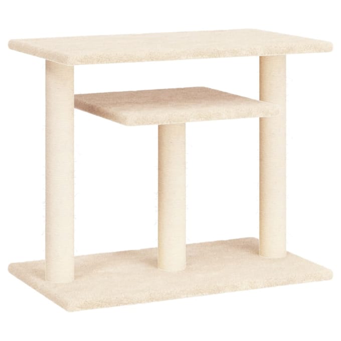 vidaXL Krabpaal met platforms 62,5 cm crèmekleurig