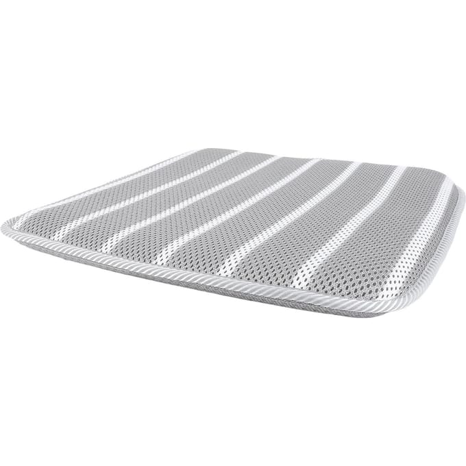 Douchezitkussen Zacht 4D Mesh Stof Ademend Douchestoelkussen Grijs Wit Gestreept voor Douche white