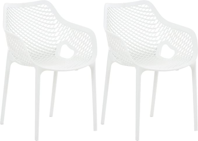 CLP Air Set van 2 Tuinstoelen - Stapelbaar - UV-lichtbestendig - Waterafstotend - wit