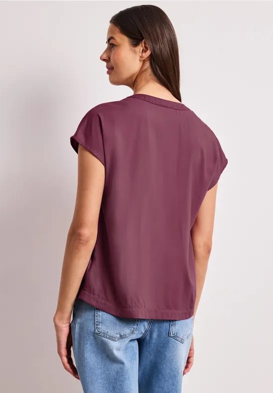 Blouse met losse schouders en gespleten hals