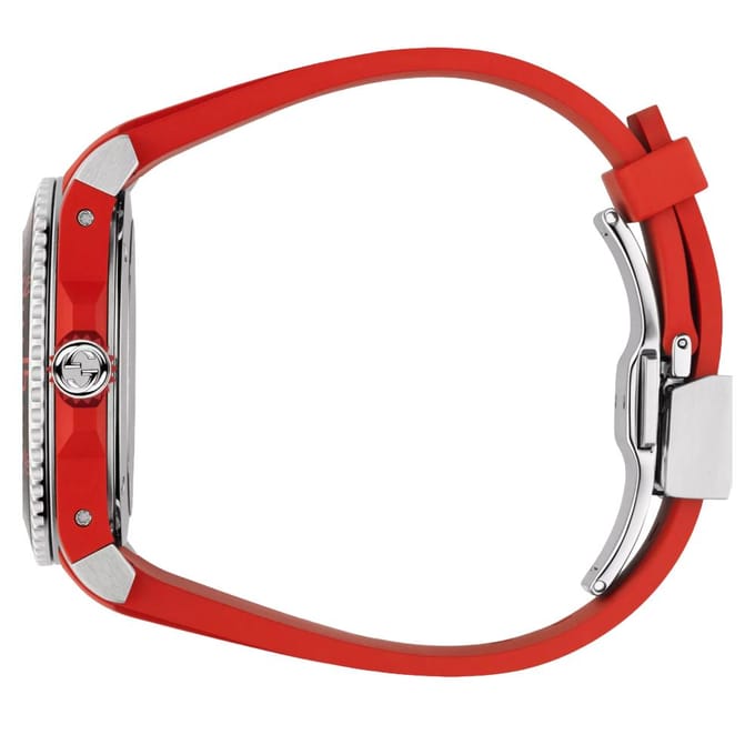 Gucci YA136309 Dive zwarte wijzerplaat siliconen herenhorloge