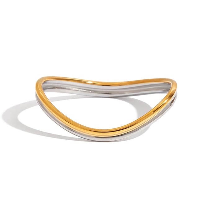 Bijoutheek Armband (Sieraad) Bangle Dubbel Bicolor Goud