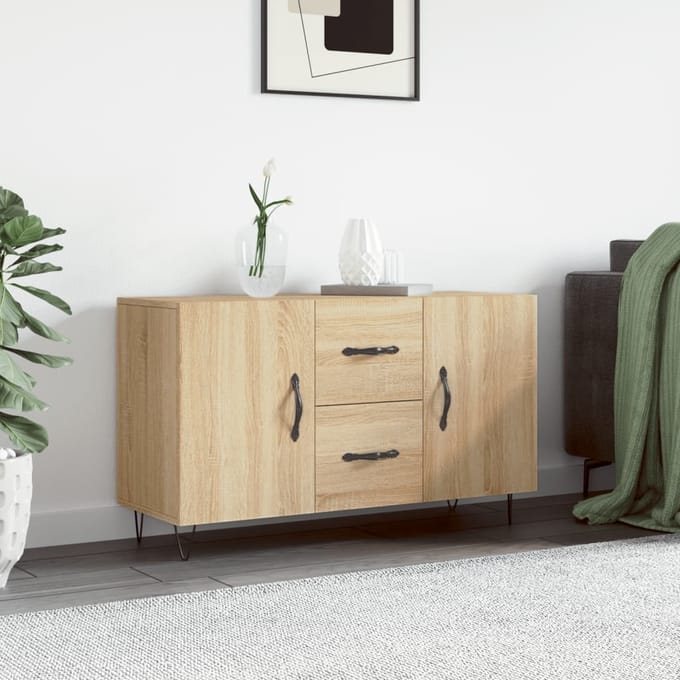 vidaXL - Dressoir - 100x36x60 - cm - bewerkt - hout - sonoma - eikenkleurig