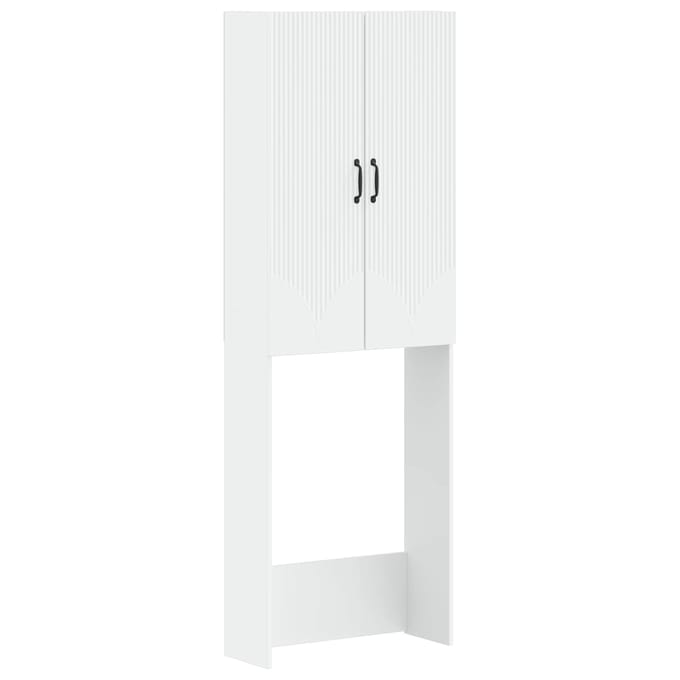 vidaXL - Toiletkast - HOORN - Wit - 66 - x - 25,5 - x - 190 - cm - Bewerkt - hout