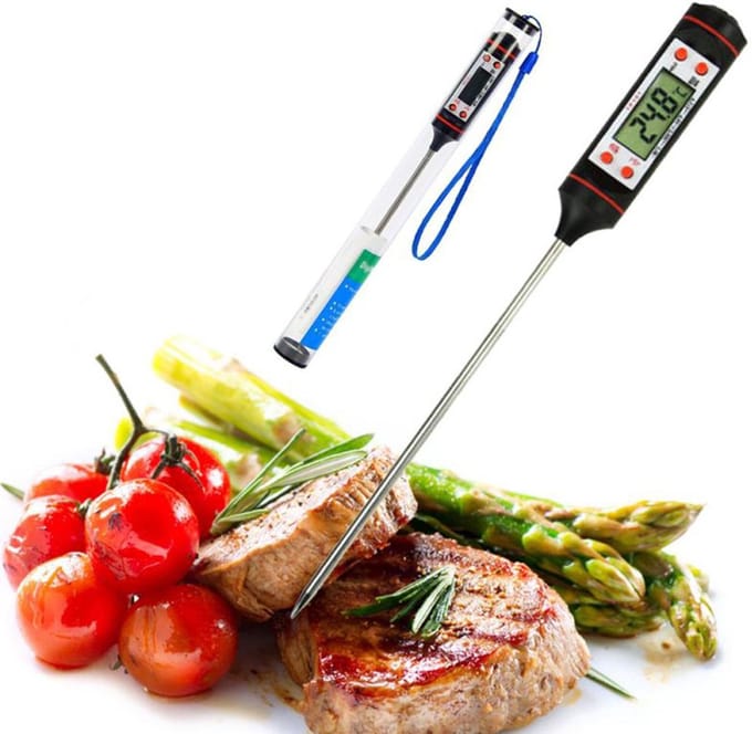Voedselthermometer - Digitaal - BBQ thermometer - Keukenthermometer - Temperatuurmeter - RVS - Jonyx
