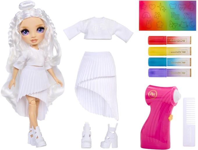Rainbow High Airbrush & Create pop met paarse ogen Speelpoppen