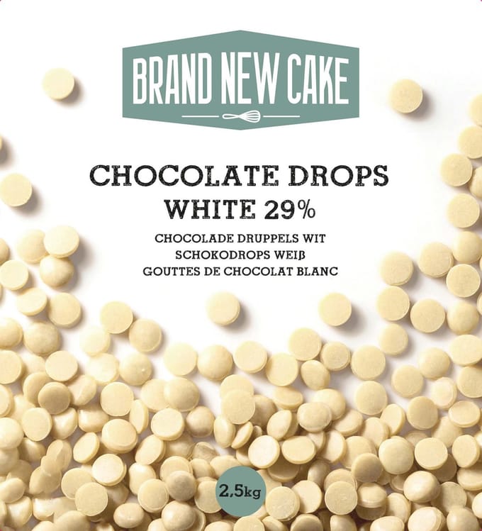 BrandNewCake Chocolade Druppels Wit (29%) 2,5kg