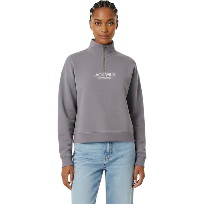 Jack Wills Dames/Dames Honeylane Sweatshirt met halve rits (Schemerig blauw)