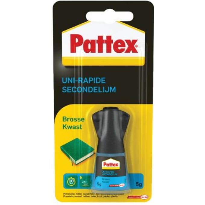 Pattex Secondelijm met Kwast 5 gr | Nauwkeurig dosering Secondelijm.