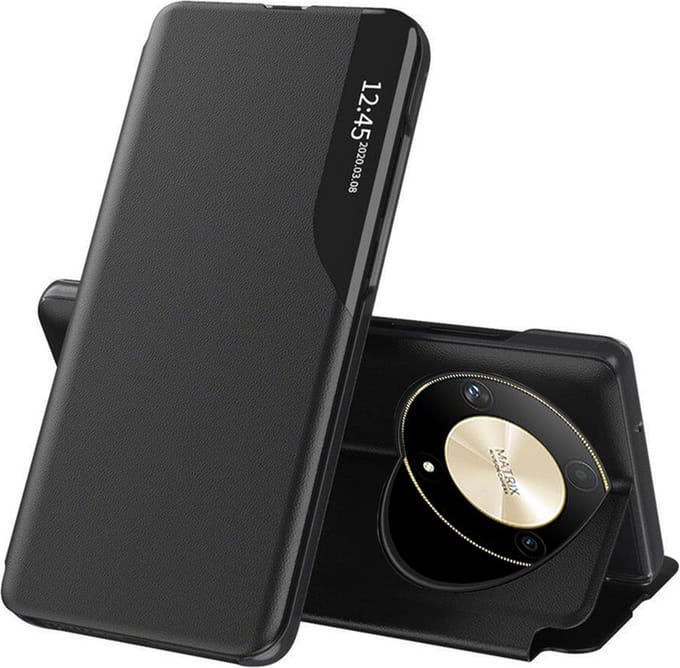Hoesje geschikt voor HONOR Magic6 Lite - Techsuit eFold Book Case - Zwart