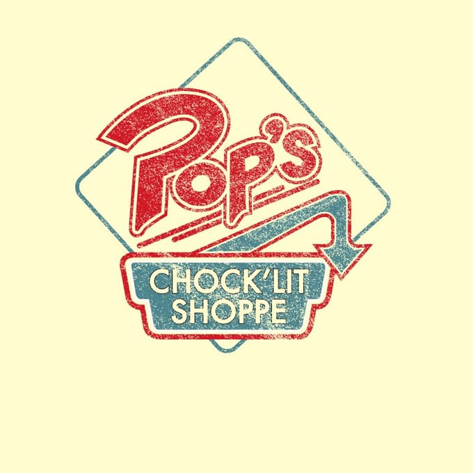Riverdale Pop's Choclit Shop Unisex T-Shirt - Wit Vintage Wash - M