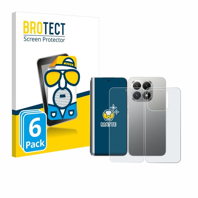 BROTECT - Screenprotector voor Xiaomi 15T (Voor+Achter) - Folie Beschermfolie matte 6 Stuks