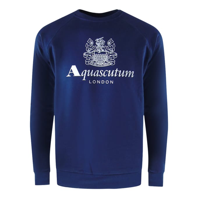 Aquascutum Old School Crewneck Marineblauwe Trainingsbroekset
