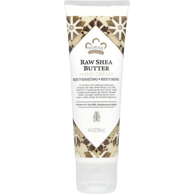 Nubian Heritage, Hand Cream, Raw Shea Butter, 4 fl oz (118 ml) white