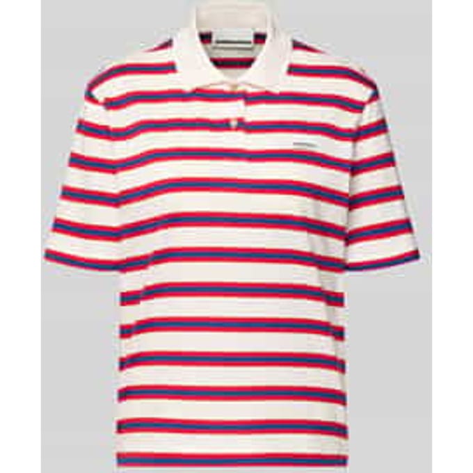 Loose fit Poloshirt van puur Katoen Model 'STRIPE POLO'