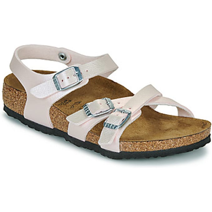 BIRKENSTOCK  Platte sandalen Kumba Kids Saffiano Iridescent LightRose