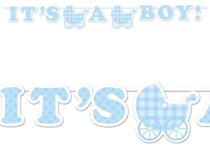 Het is een jongensbaby-slinger op satijnen lint blauw