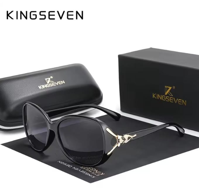 KINGSEVEN Zonnebril 7842 - Zwart-Grijs – Dames - Gepolariseerd - UV400 - Vlinder