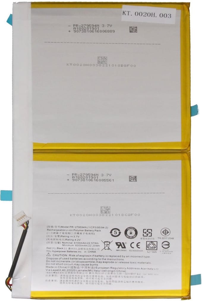 Acer KT.0020H.003 Batterij - 22,57Wh