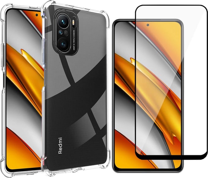 Hoesje geschikt voor Xiaomi Mi 11i - Transparant Backcover Shockproof Case + Glas Full Screen Screenprotector