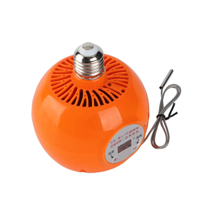 E27 Verwarmingslamp Auto Constante Temperatuur Instelbare Pluimveeverwarmingslamp voor Konijnen Kippen Eenden 150W orange