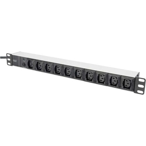 Digitus DN-95404 19 inch Stekkerdoos voor patchkast 1 HE Apparaatcontactdoos C13 10A Zwart