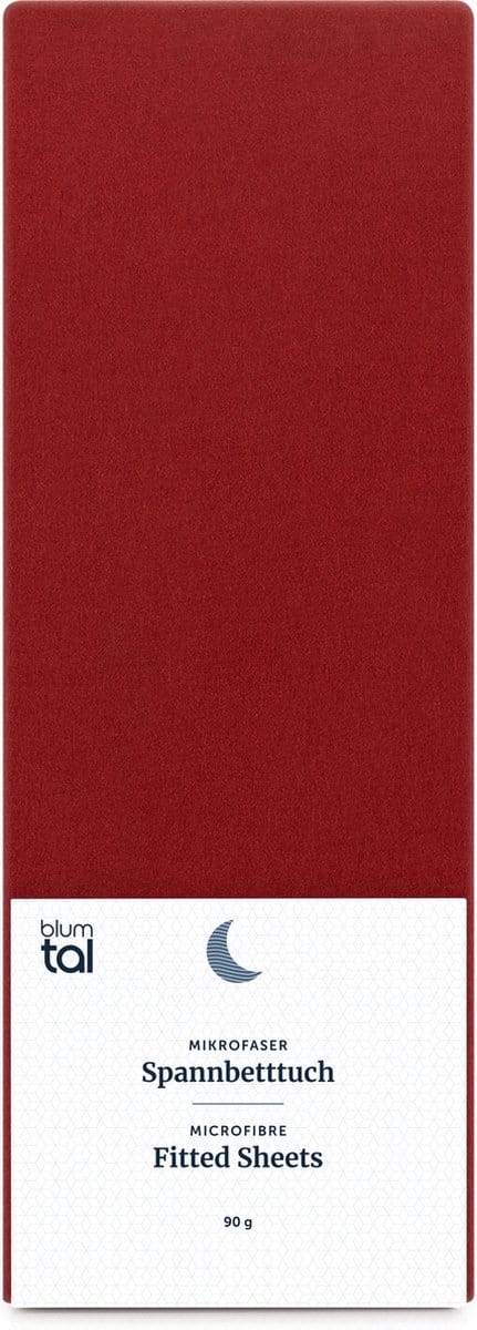 Blumtal Hoeslaken - Microfiber Hoeslakens - 90 x 200 x 30cm - Aurora Rood - Rood